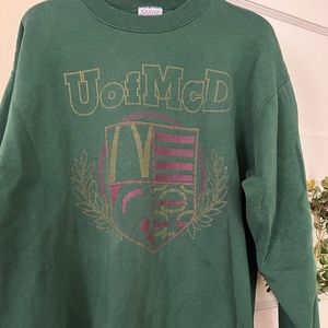 Vintage UofMcD forest green crewneck (size: L)